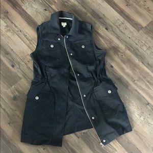 Black long vest
